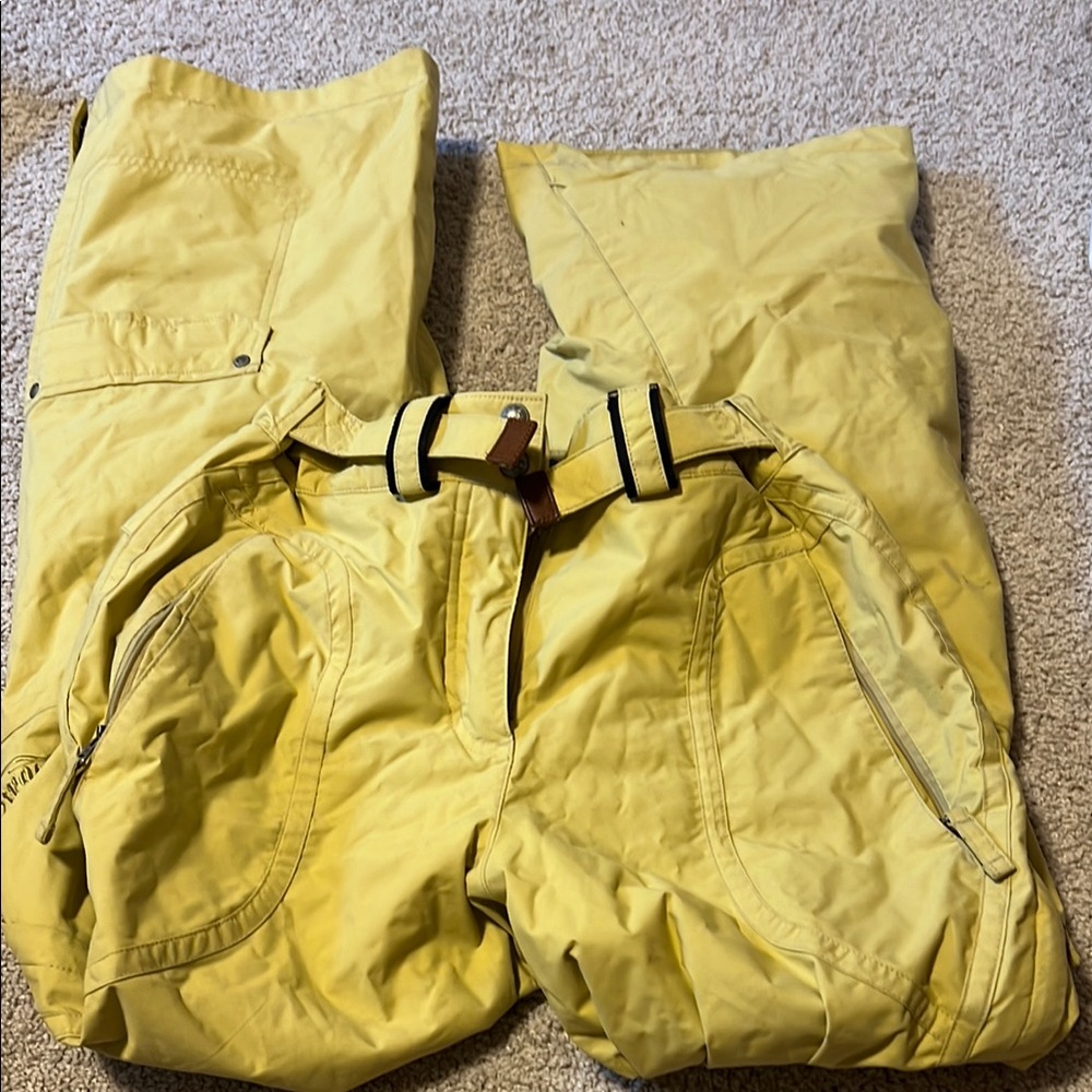 Yellow Ski Pants with Belt